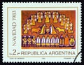 ARGENTINA - CIRCA 1983: A stamp printed in Argentina from the `Christmas` issue shows Tapestry, circa 1983.