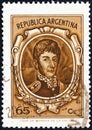 ARGENTINA - CIRCA 1970: A stamp printed in Argentina shows General Jose de San Martin, circa 1970. Royalty Free Stock Photo