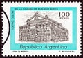 ARGENTINA - CIRCA 1981: A stamp printed in Argentina shows Columbus Theatre, Buenos Aires, circa 1981.