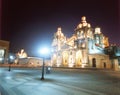 Argentina city of Cordoba with the Catholic cathedral at night illuminated Royalty Free Stock Photo