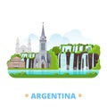 Argentina country design template Flat cartoon sty