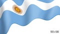 Argentina country flag realistic independence day background. Argentina commonwealth banner in motion waving, fluttering in wind. Royalty Free Stock Photo