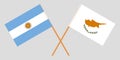 Argentina and Cyprus. The Argentinean and Cyprian flags. Official colors. Correct proportion. Vector