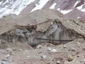 Argentina - Famous peaks - Hiking in Cantral Andes - Peaks around us -glacial moraine Royalty Free Stock Photo