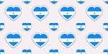 Argentina flag background. Argentinean vector stickers. Love hearts symbols flags seamless pattern. Good choice for
