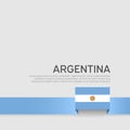 Argentina flag background. National poster. Ribbon argentina flag colors on white background. Vector flat banner design. State Royalty Free Stock Photo