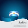 Argentina flag background. Wavy ribbon argentina flag colors on a blue white background. National poster. Vector banner design Royalty Free Stock Photo