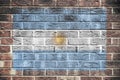 Argentina flag on a brick wall background Royalty Free Stock Photo