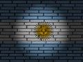 Argentina flag brick wall Royalty Free Stock Photo