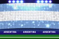 Argentina flag card stunts. Argentina soccer or football stadium background.