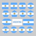 Argentina Flag Collection Figure Icons Set Vector Royalty Free Stock Photo