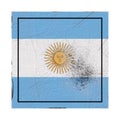 Argentina flag in concrete square Royalty Free Stock Photo