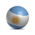 Argentina Flag on a 3d ball Royalty Free Stock Photo