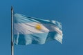 Argentina flag flying on flagpole