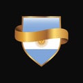 Argentina flag Golden badge design vector