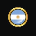 Argentina flag Golden button