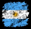 Argentina flag grunge brush background. Old Brush flag vector illustration. abstract concept of national background Royalty Free Stock Photo