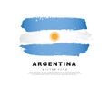 Argentina flag. Hand drawn blue and white brush strokes. Vector illustration isolated on white background Royalty Free Stock Photo