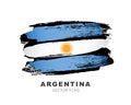 Argentina flag. Hand-drawn colored brush strokes. Vector illustration isolated on white background. Argentine flag Royalty Free Stock Photo