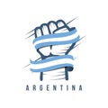 Argentina Hand and Flag Vector Template Design Illustration