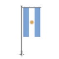 Argentina flag hanging on a pole. Royalty Free Stock Photo