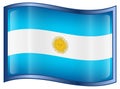 Argentina Flag icon Royalty Free Stock Photo