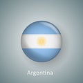 Argentina flag icon circle 3d gradient isolated Royalty Free Stock Photo