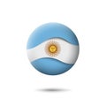 Argentina flag icon in the shape of circle. Waving in the wind. Abstract argentine waving flag. Paper cut style. Vector icon Royalty Free Stock Photo