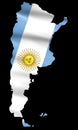 Argentina Flag on Map