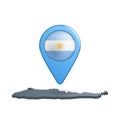 Argentina flag map pin on white Royalty Free Stock Photo