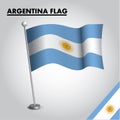 Argentina flag National flag of Argentina on a pole Royalty Free Stock Photo