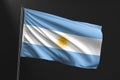 Argentina flag national flag on black background. Royalty Free Stock Photo