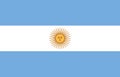 Argentina flag in official colors and with aspect ratio of 9:14