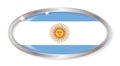 Argentina Flag Oval Button Royalty Free Stock Photo