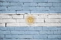 Argentina flag is painted onto an old brick wall Royalty Free Stock Photo