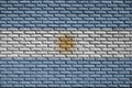 Argentina flag is painted onto an old brick wall Royalty Free Stock Photo