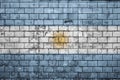 Argentina flag is painted onto an old brick wall Royalty Free Stock Photo