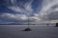 Argentina flag in the salt desert Royalty Free Stock Photo