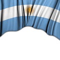 Argentina flag. Textured silk cloth with copy space for text or logo 3D illustration Royalty Free Stock Photo