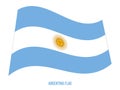 Argentina Flag Waving Vector Illustration on White Background. Argentina National Flag Royalty Free Stock Photo