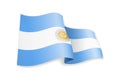 Argentina flag in the wind. Flag on white vector illustration Royalty Free Stock Photo