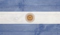 Argentina flag on wood boards with nails Royalty Free Stock Photo