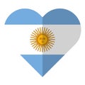 Argentina flat heart flag