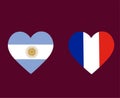 Argentina And France Flag Heart football Symbol Design Latin America And Europe Royalty Free Stock Photo