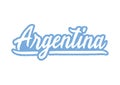 Argentina hand lettering with blue and white colors