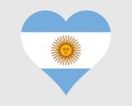 Argentina Heart Flag. Argentinian Argentinean Love Shape Country Nation National Flag. Argentine Republic Banner Icon Sign Symbol.