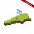 Argentina Isometric map and flag. Vector Illustration Royalty Free Stock Photo