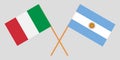 Argentina and Italy. The Argentinean and IItalian flags. Official colors. Correct proportion. Vector