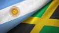 Argentina and Jamaica two flags textile cloth, fabric texture