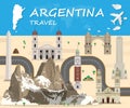 Argentina Landmark Global Travel And Journey Infographic Vector